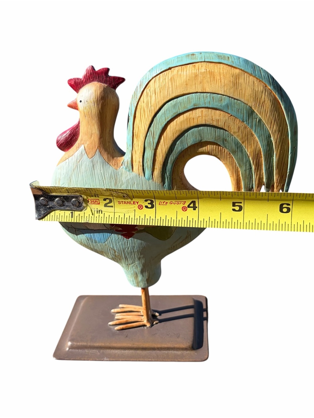 WHIMSICAL RUSTIC ROOSTER METAL TABLETOP DECOR - Picture 8 of 8